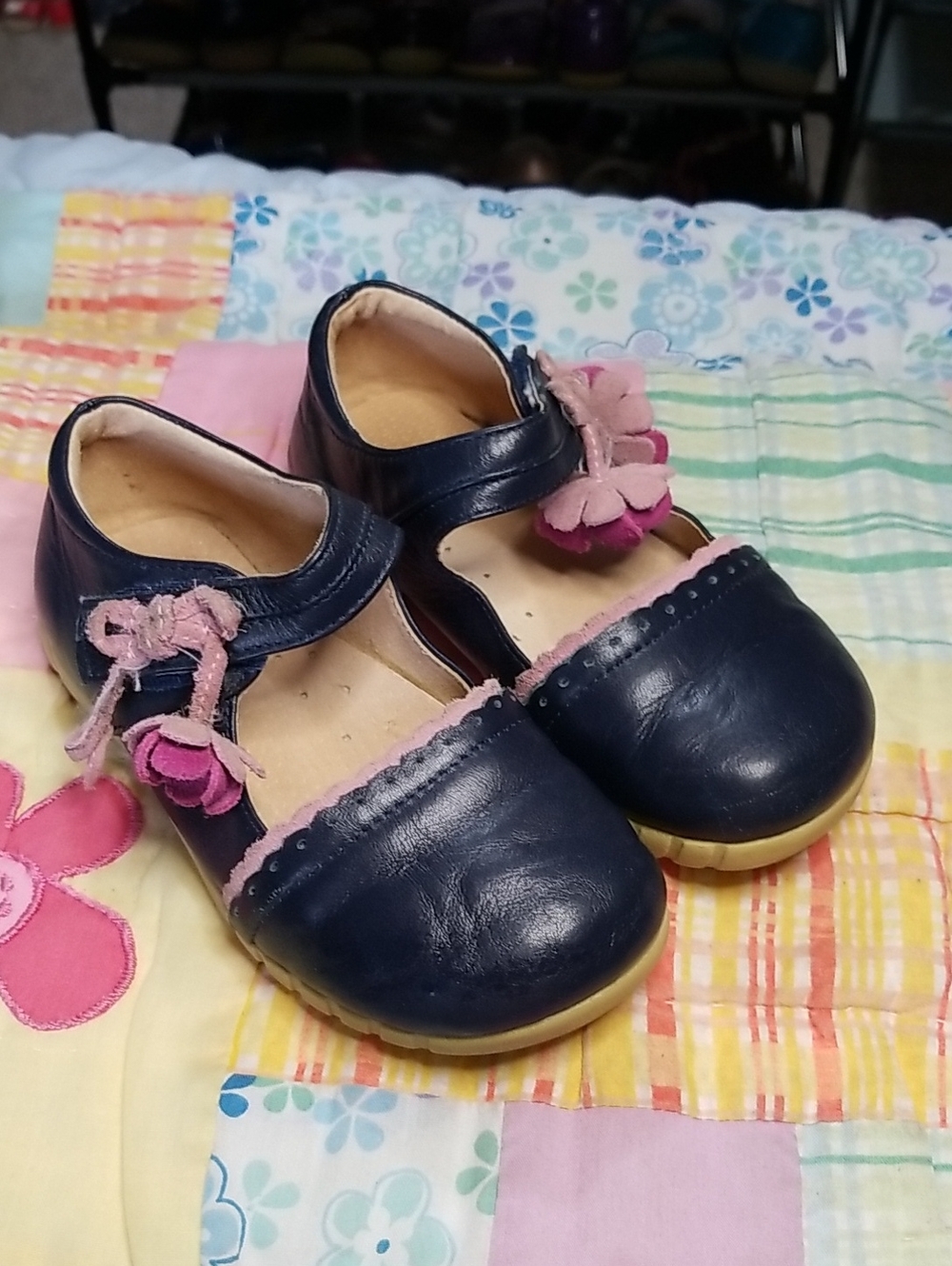 Livie & Luca Navy Blue Leather Mary Jane Shoes Size 10 Merry Belles